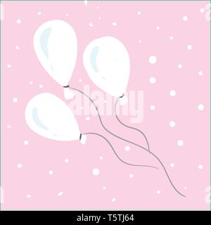Three balloons in pink background vector or color illustration Stock ...