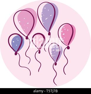 Colorful floating balloons vector or color illustration Stock Vector