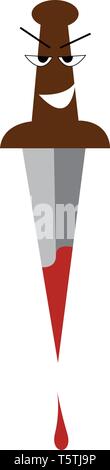 Blood dripping from sword vector or color illustration Stock Vector
