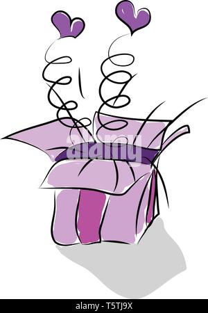 A pop-up heart box vector or color illustration Stock Vector