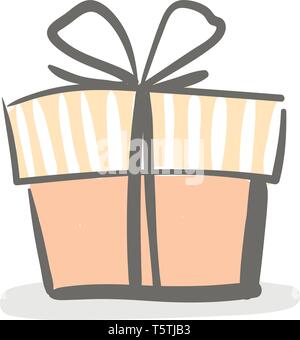 Trendy gift box vector or color illustration Stock Vector