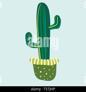 Tall saguaro cactus vector or color illustration Stock Vector