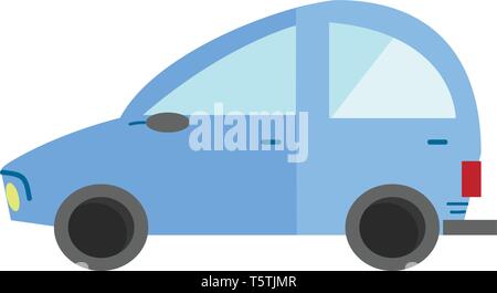 A blue passenger car vector or color illustration Stock Vector