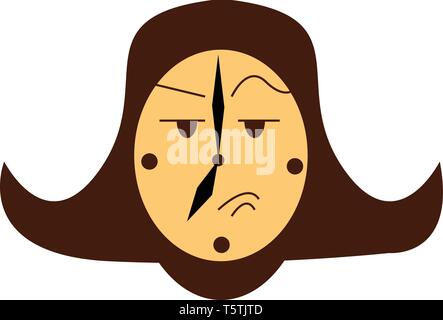A wall clock vector or color illustration Stock Vector