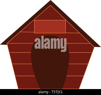 A brown dog house vector or color illustration