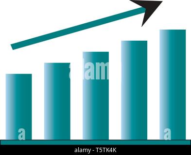 A bar chart showing upward growth vector or color illustration Stock Vector