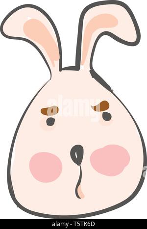 Big eared grumpy hare vector or color illustration Stock Vector