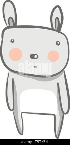 A grey hare is standing vector or color illustration Stock Vector