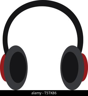 A black wireless headphone vector or color illustration Stock Vector