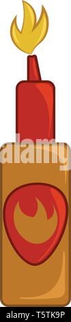 A bottle of hot sauce vector or color illustration Stock Vector