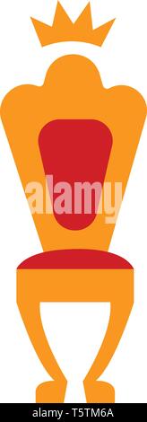 Simple  vector illustration on white background of a golden and red royal throne Stock Vector