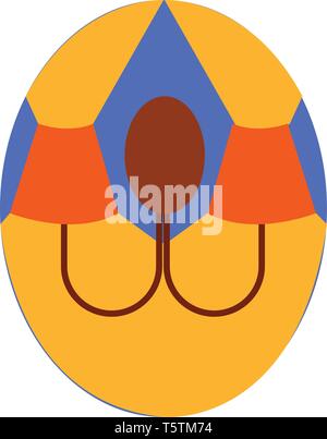 Orange sconce on blue wall vector illustration on white background Stock Vector