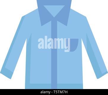 Simple light blue shirt with blue pocket and collar vector illustration on white background Stock Vector