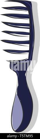 Simple cartoon of a blue hair comb vector illustration on white background Stock Vector