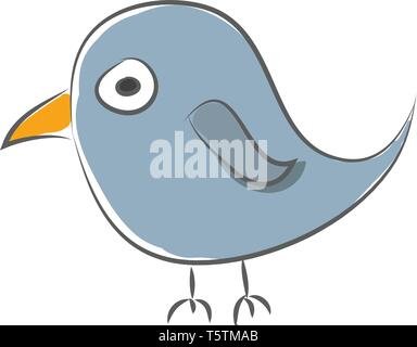 Simple cartoon of a blue sparrow vector illustration on white background Stock Vector
