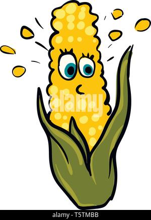 Surprised corn vector illustration on white background Stock Vector