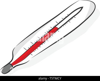 Simple cartoon of a thermometer vector illustration on white background Stock Vector