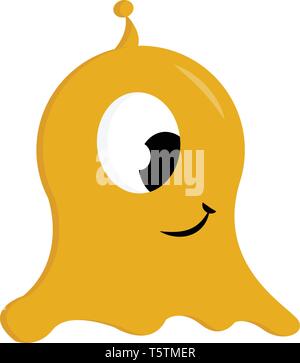 Yellow jelly monster print vector on white background Stock Vector