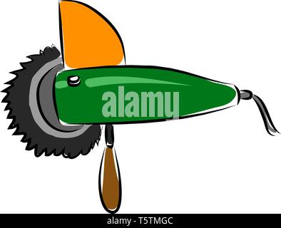 Simple vector illustration of an angle grinder on white background Stock Vector