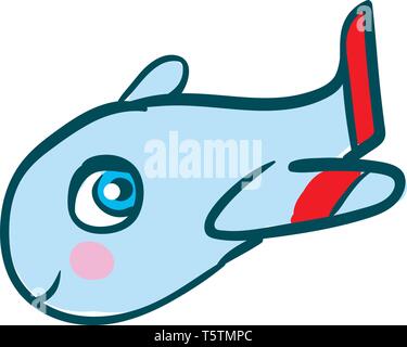 Small smiling aeroplane animation illustration vector on white background Stock Vector