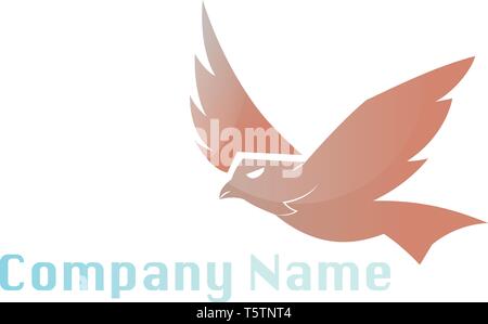 Simple vector logo design of a eagle flying on white background Stock Vector