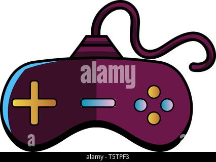 Purple joystick illustration vector on white background Stock Vector