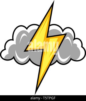 Thunderstorm logo for gaming illustration vector on white background Stock Vector