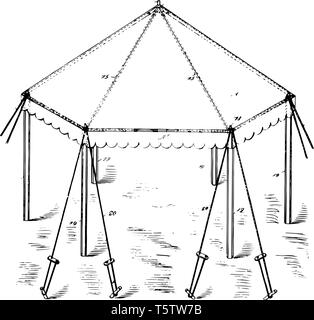 Line drawing of a building with a canopy roof covering a terrace for ...