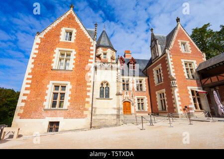 Chateau du Clos Luce is a large castle in Amboise city, Loire Valley in France Stock Photo