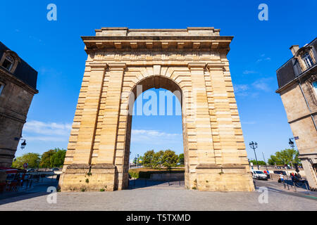 La porte Cailhau or Calhau Gate is a monument located in Bordeaux city in France Stock Photo