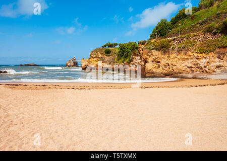 Plage du Port Vieux is a public beach in Biarritz city on the Bay of Biscay on the Atlantic coast in France Stock Photo