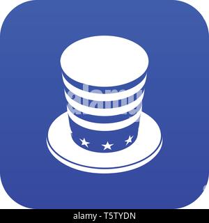 American conic hat icon blue vector Stock Vector