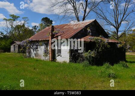 Old abandoned house in the countryside of the deep south.