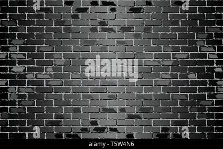 Shiny Black brick wall - Illustration,  Black abstract vector illustration Stock Vector