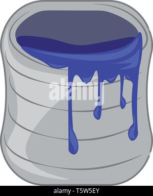 Blue paint can vector or color illustration Stock Vector