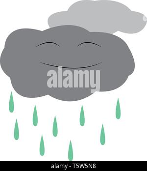 Heavy rain fall vector or color illustration Stock Vector