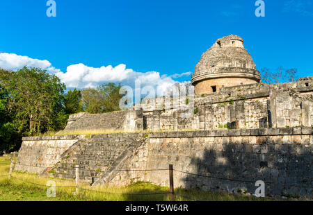 Mayan Observatory El Caracol at Chichen Itza in Mexico Stock Photo