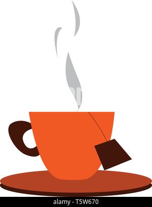 A tea cup and plate vector or color illustration Stock Vector