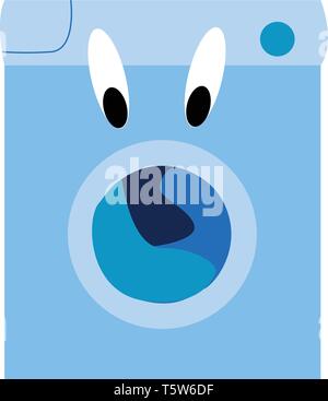 An electronic washing machine vector or color illustration Stock Vector