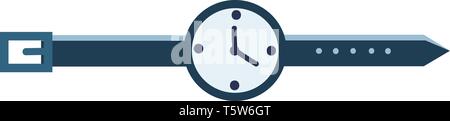 A blue stylist wrist watch vector or color illustration Stock Vector