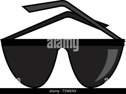 A black colored glasses, vector, color drawing or illustration. Stock Vector