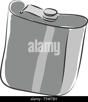 A blue chemist flask containing green bubbling chemicals used for experiments vector color drawing or illustration Stock Vector