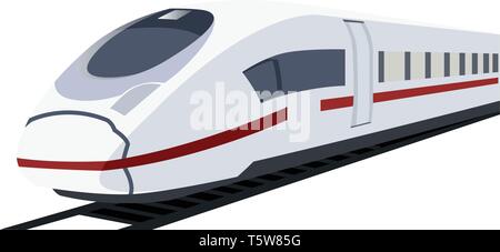 Vector illustration of white metro train. Stock Vector