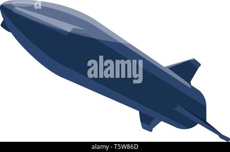 Dark blue minimalistic missile vector illustration on white background. Stock Vector