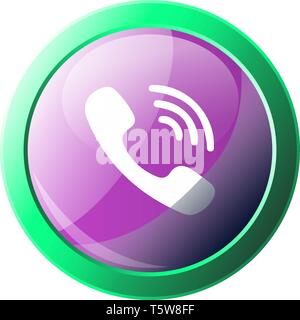 Viber logo design inside a green circle vector icon illustration on a white background Stock Vector