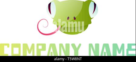 Cute green frog head simple logo vector illustration on a white background Stock Vector