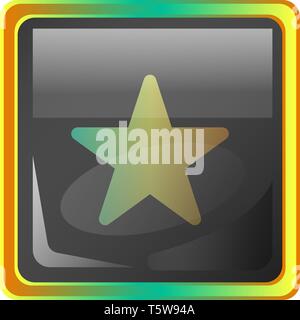 Star grey vector icon illustration with colorful details on white background Stock Vector