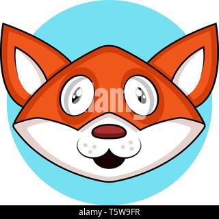 Simple cartoon fox vector illustration on white background Stock Vector