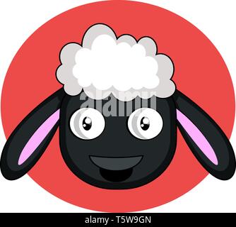 Little cartoon black sheep vector illustartion on white background Stock Vector