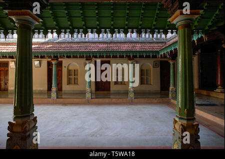 22-Aug-2009-Kanadukathan Palace, Chettinad Kanadukathan Palace, Chettinad, Tamil Nadu, India. Stock Photo